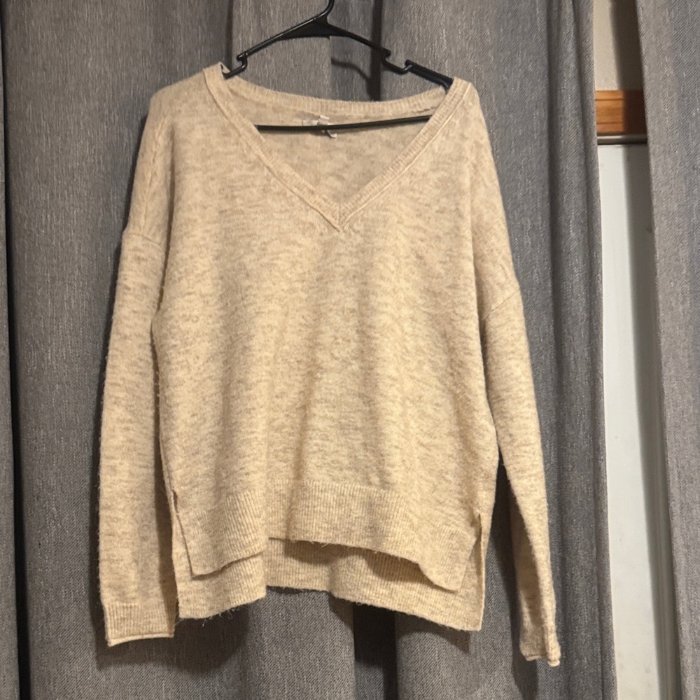 Lucky Brand Cream V-Neck Sweater